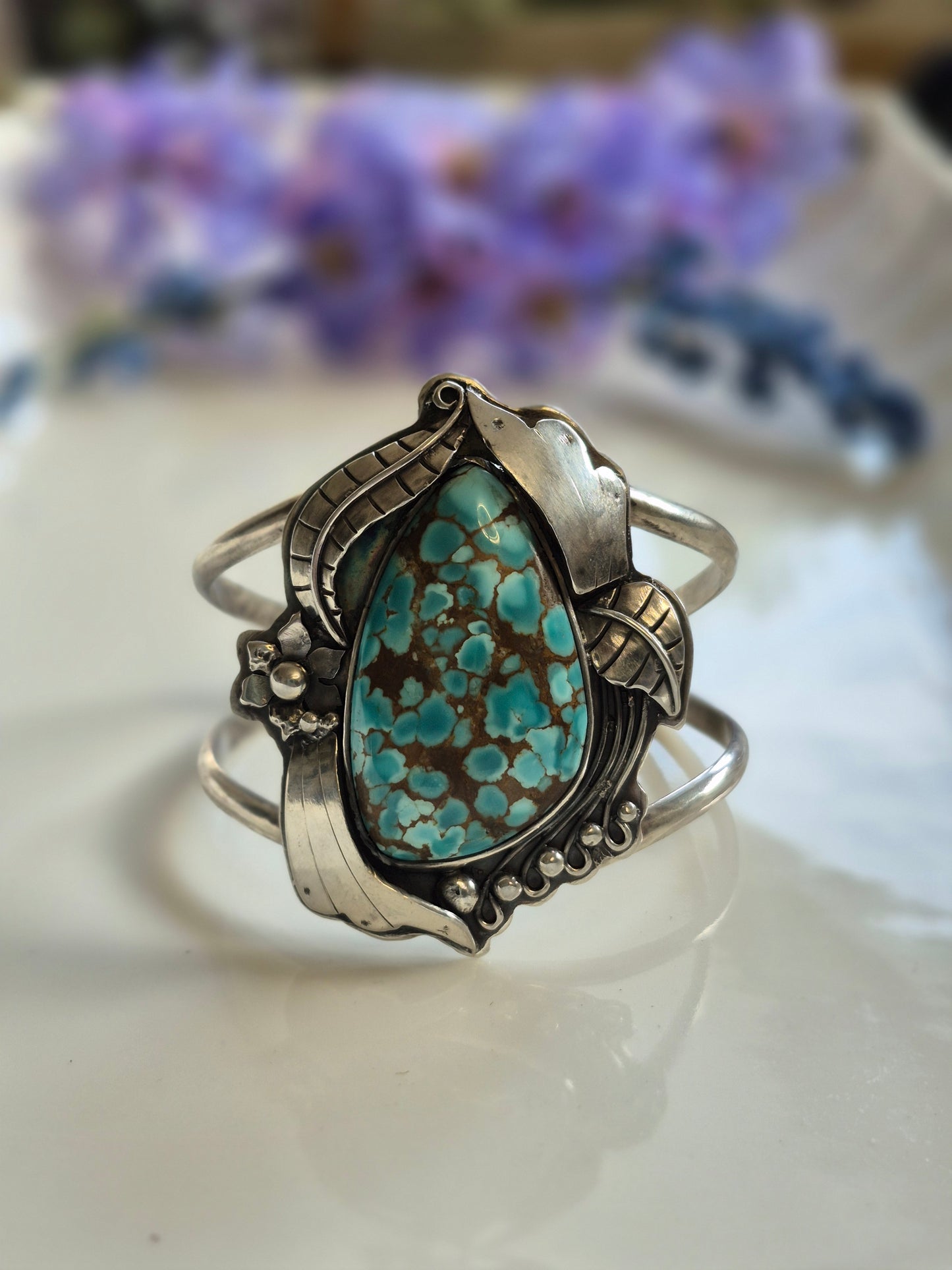 Transitions River Cuff - Sterling Silver and Turquoise