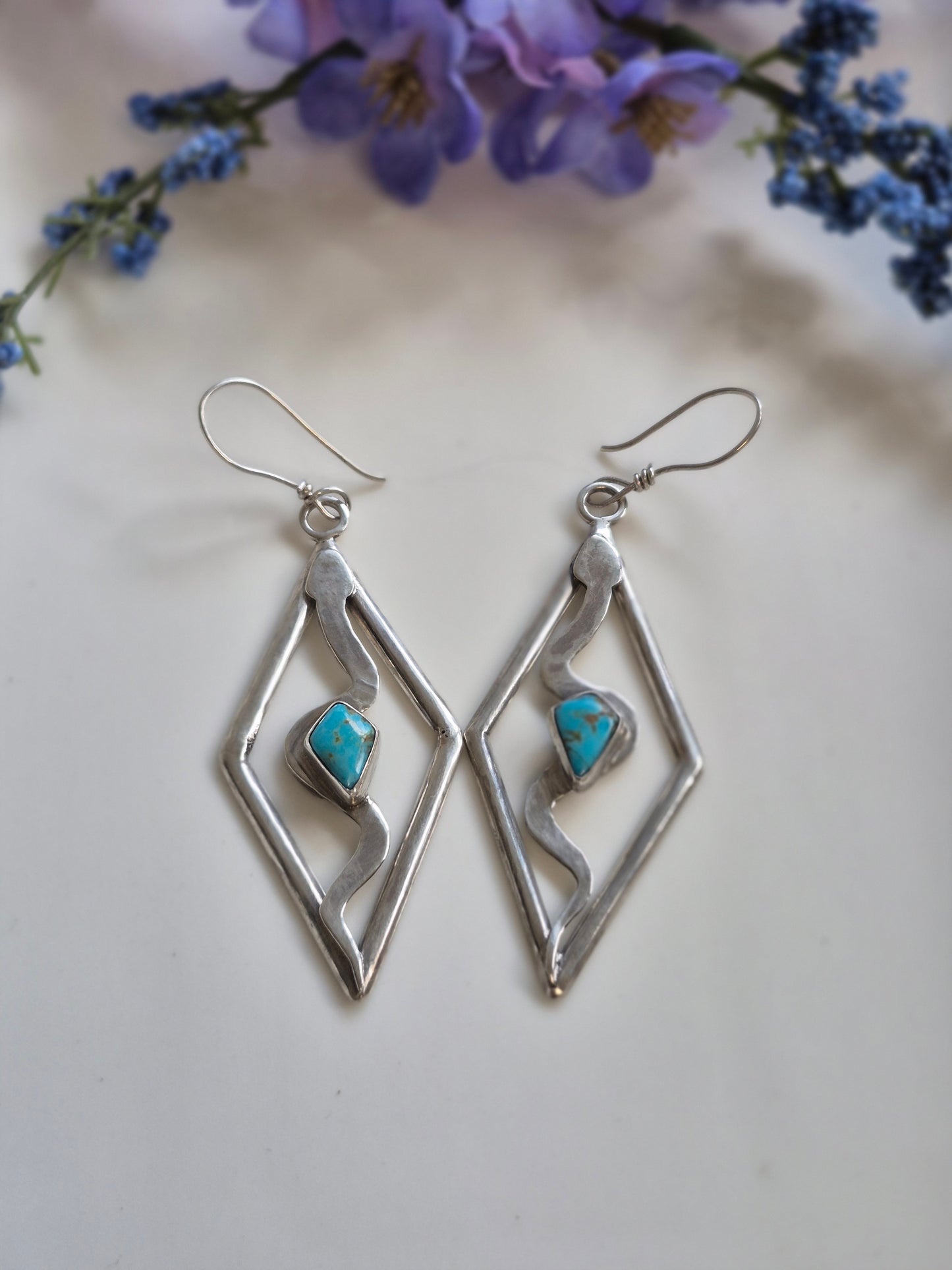 The Serpent’s Embrace Earrings – Turquoise & Sterling Silver