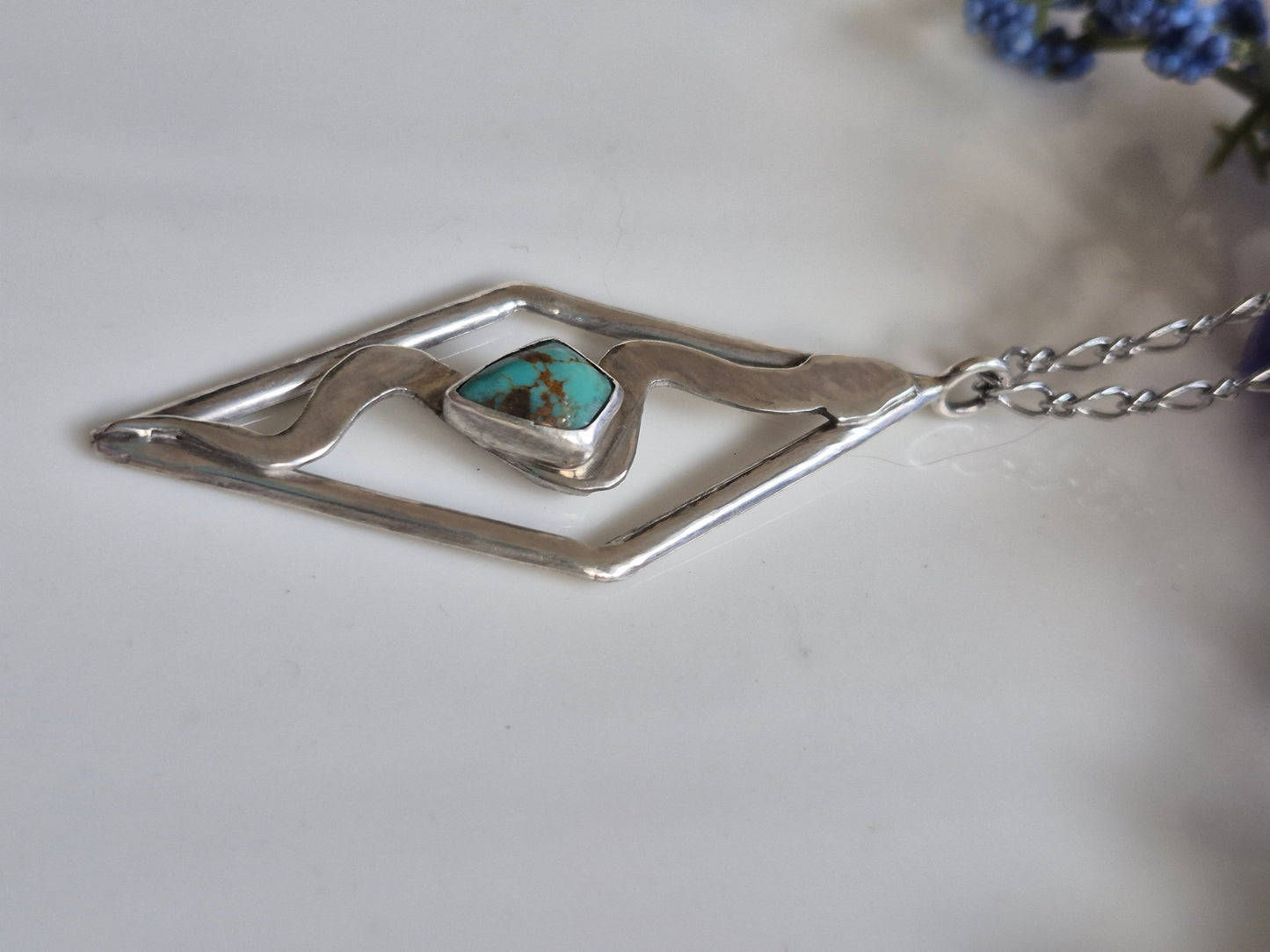 The Serpent’s Heart Necklace – Turquoise & Sterling Silver