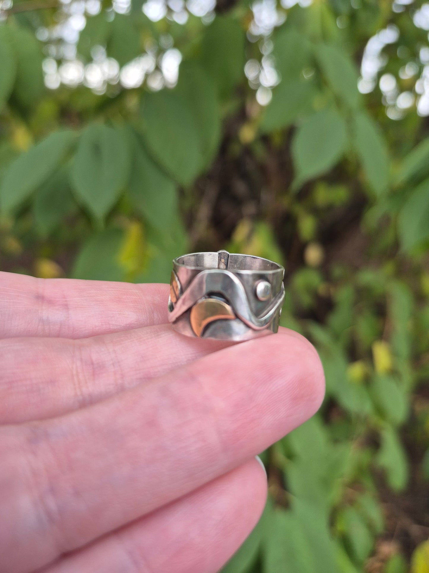 The Moonshadow Ring – Kingman Turquoise & Silver Serpent