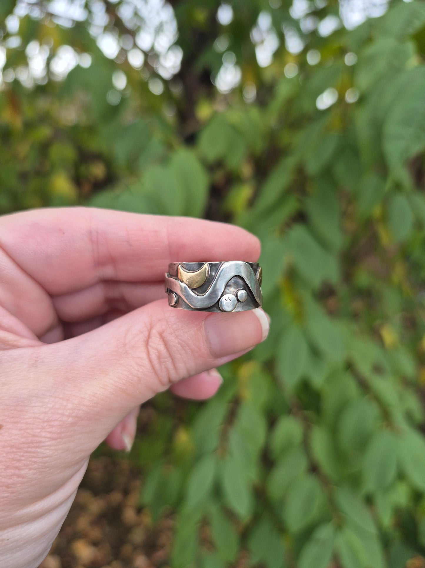 The Daybreak Ring – Kingman Turquoise & Silver Serpent