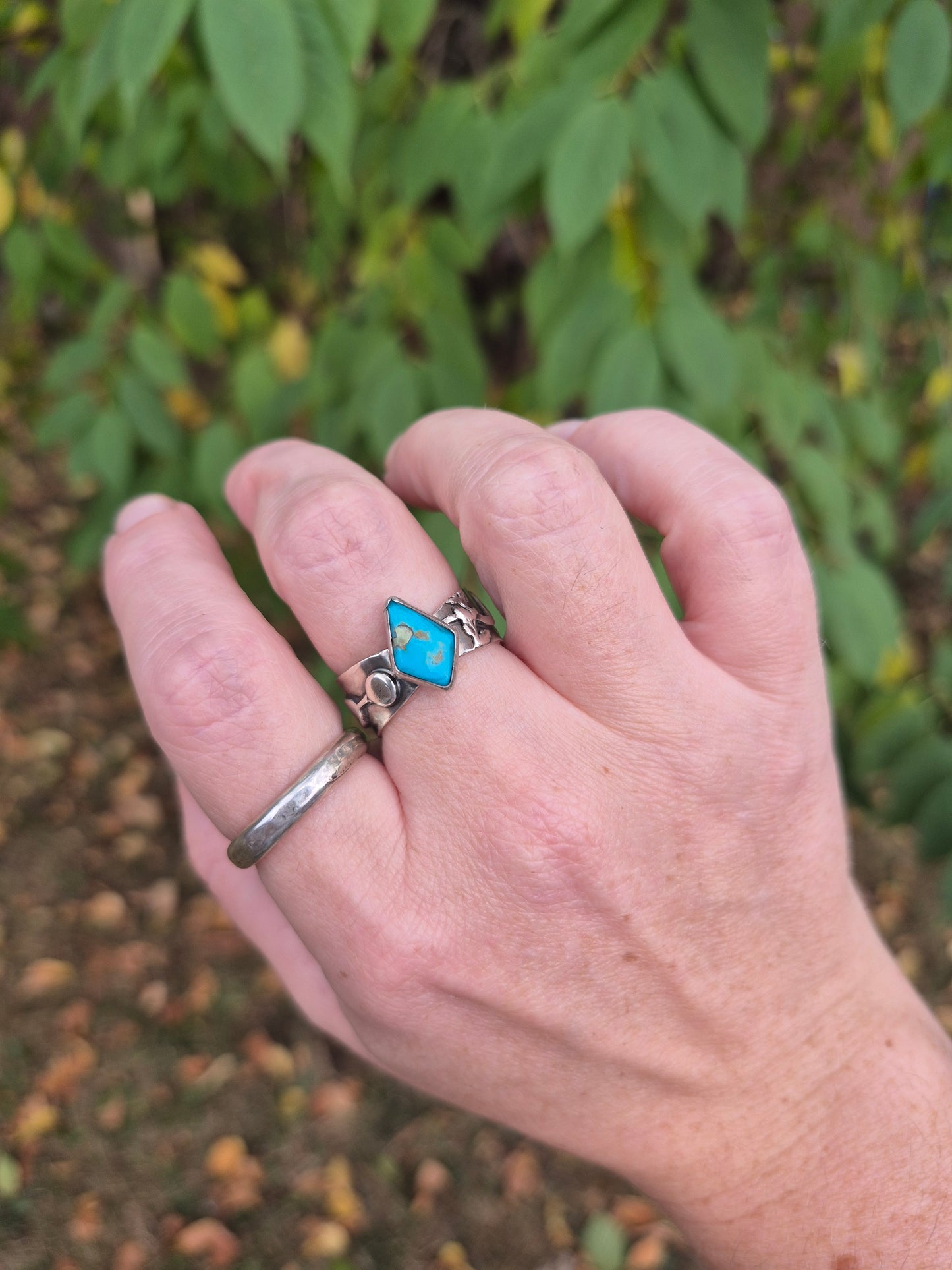 The Daybreak Ring – Kingman Turquoise & Silver Serpent