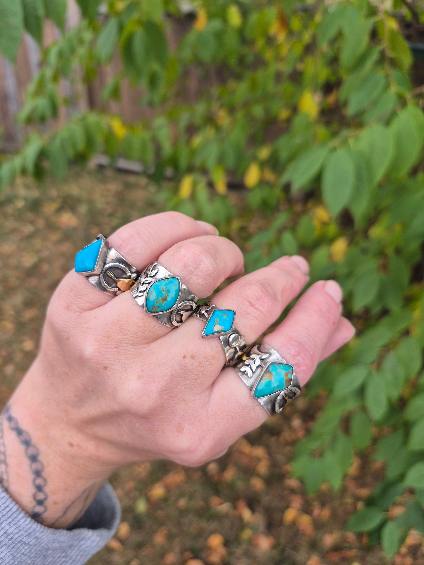The Daybreak Ring – Kingman Turquoise & Silver Serpent