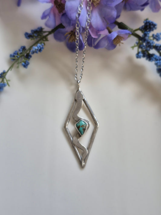 The Serpent’s Heart Necklace – Turquoise & Sterling Silver