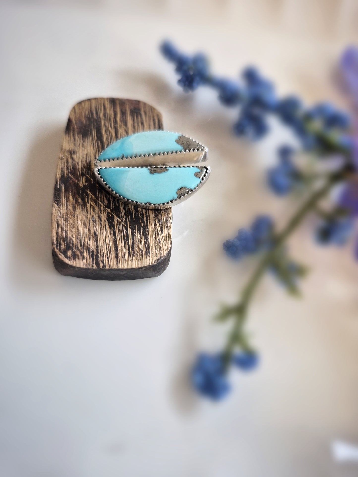 Open Sky Prairie Earrings – Long Crescent Light Blue Turquoise Studs