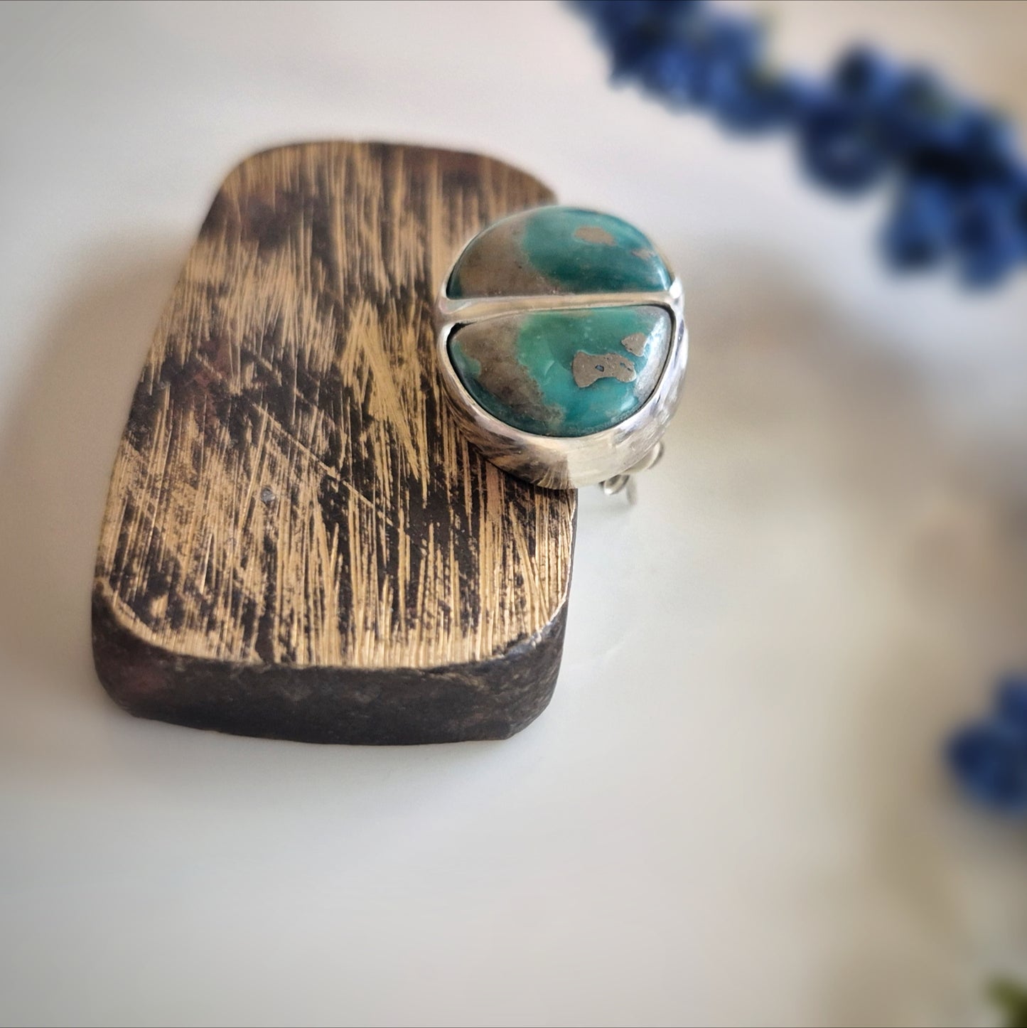 Green Arc Earrings – Wide Crescent Green Turquoise Studs