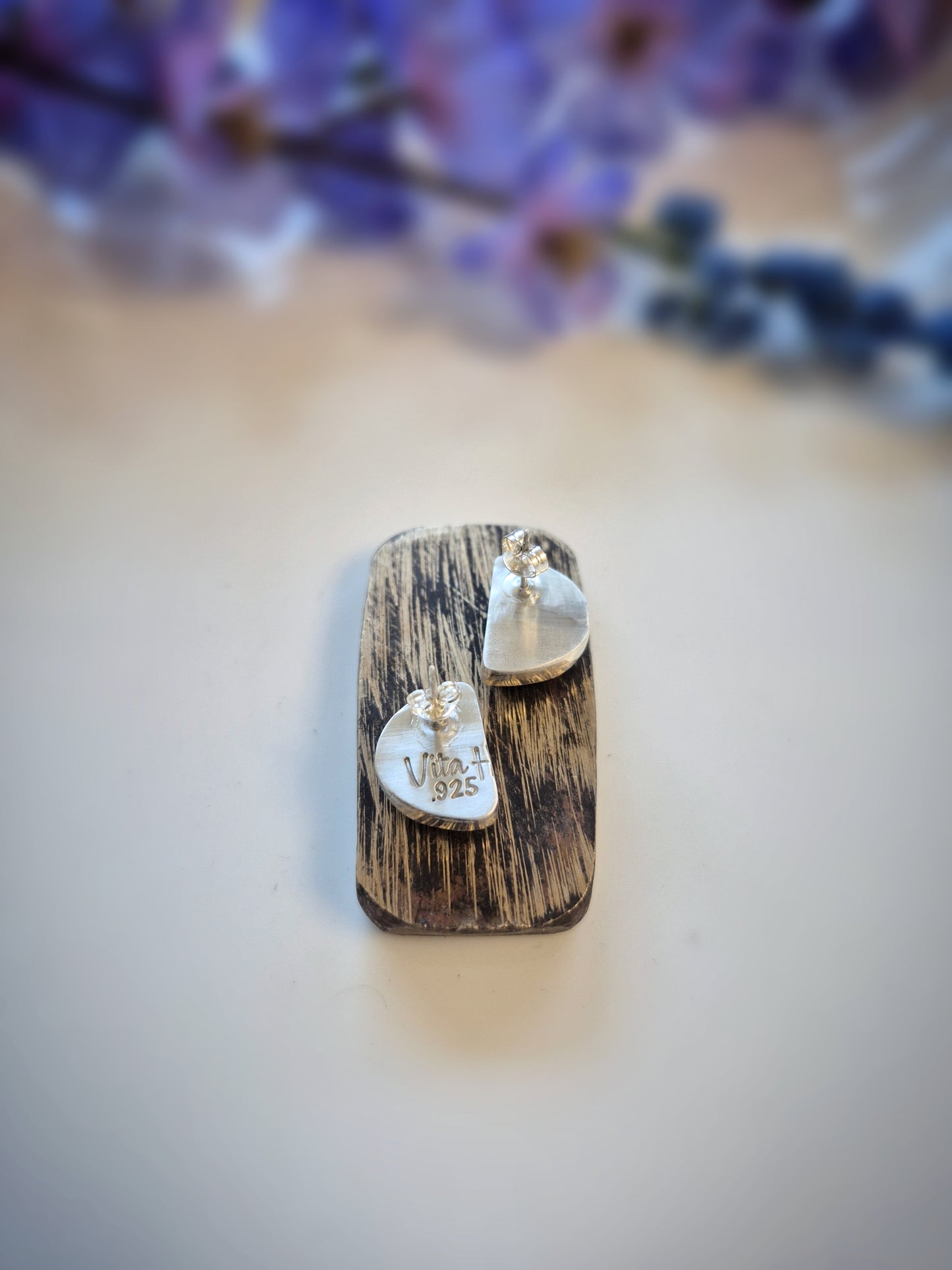 Green Arc Earrings – Wide Crescent Green Turquoise Studs