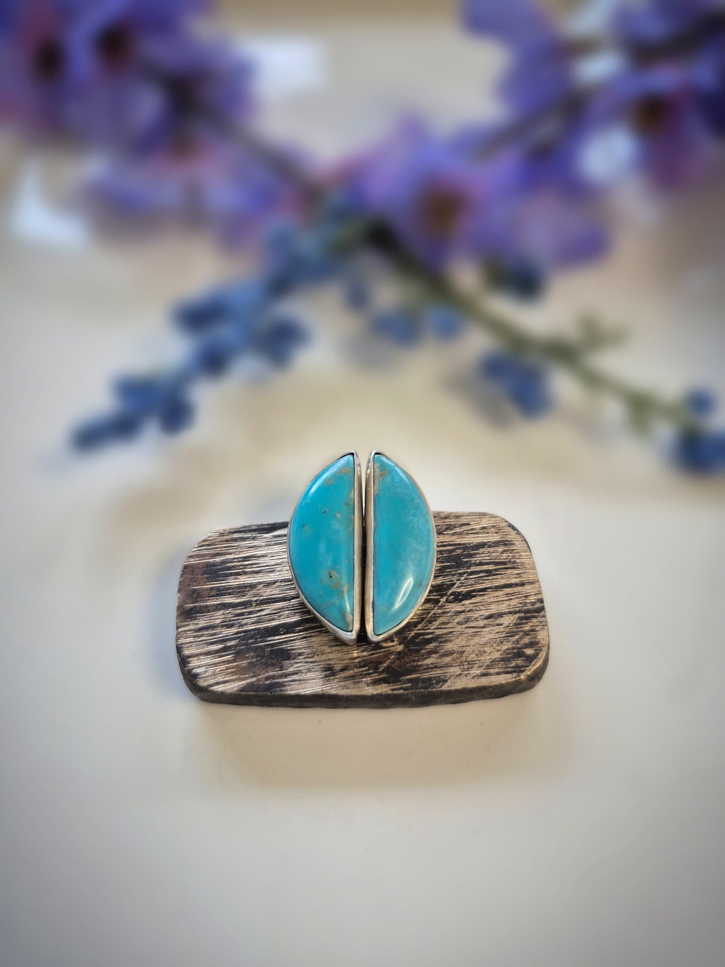 Blue Sky Prairie Earrings – Long Crescent Blue Turquoise Studs