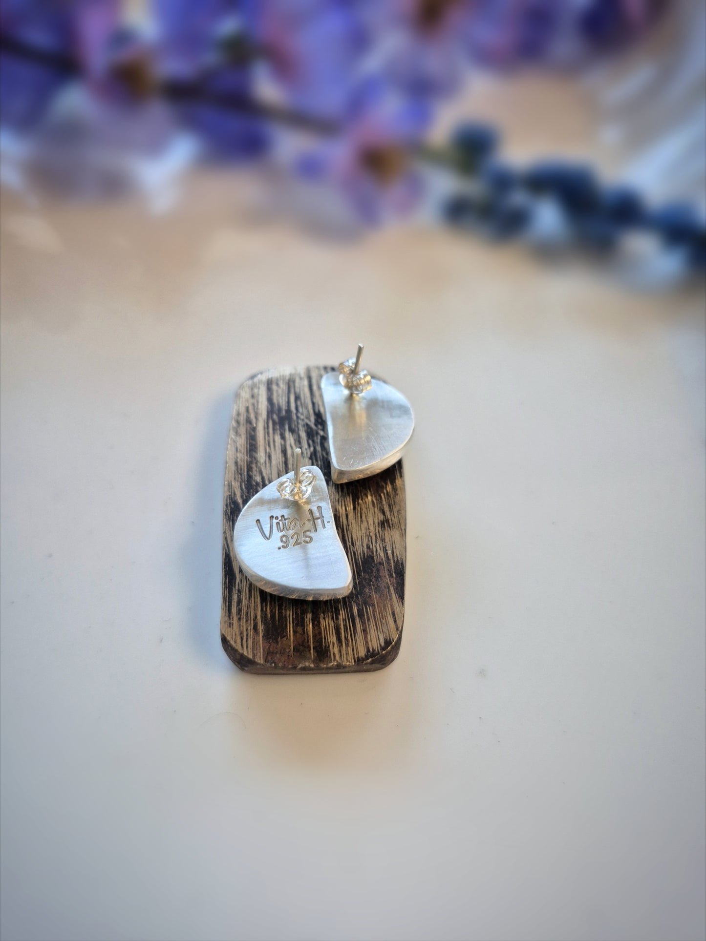 Wide Skies Prairie Earrings – Wide Crescent Blue Turquoise Studs