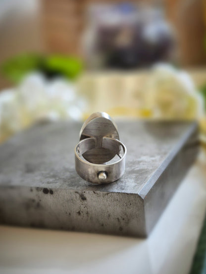 Wild Truth Ring - Sterling Silver White Buffalo - Wood Bison Metal