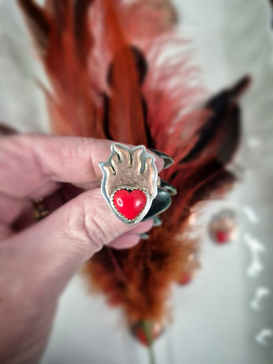 Sovereign Heart Ring - Size 6.5 {reserved for K} - Wood Bison Metal