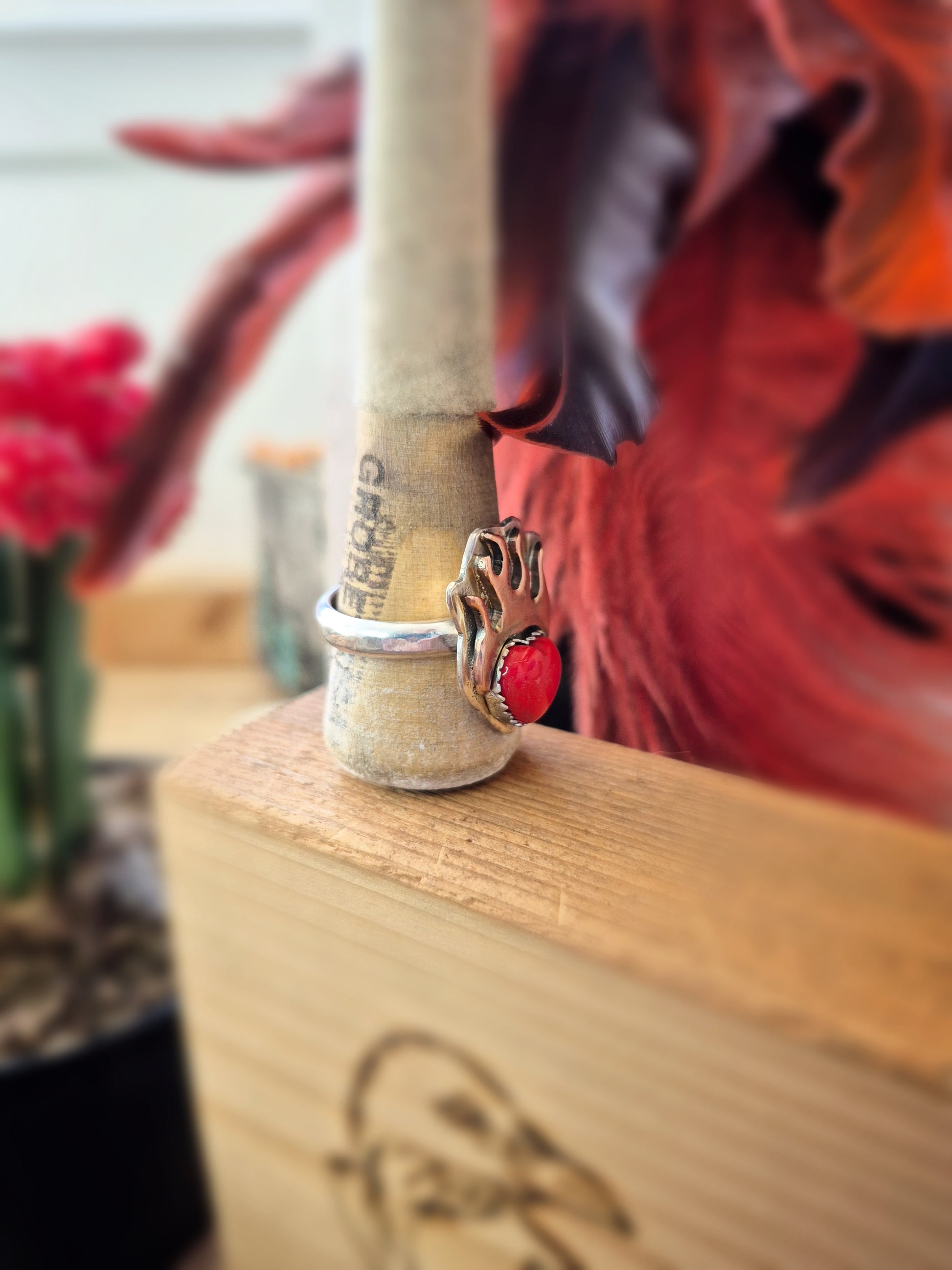 Sovereign Heart Flame Ring - Size 10 - Wood Bison Metal