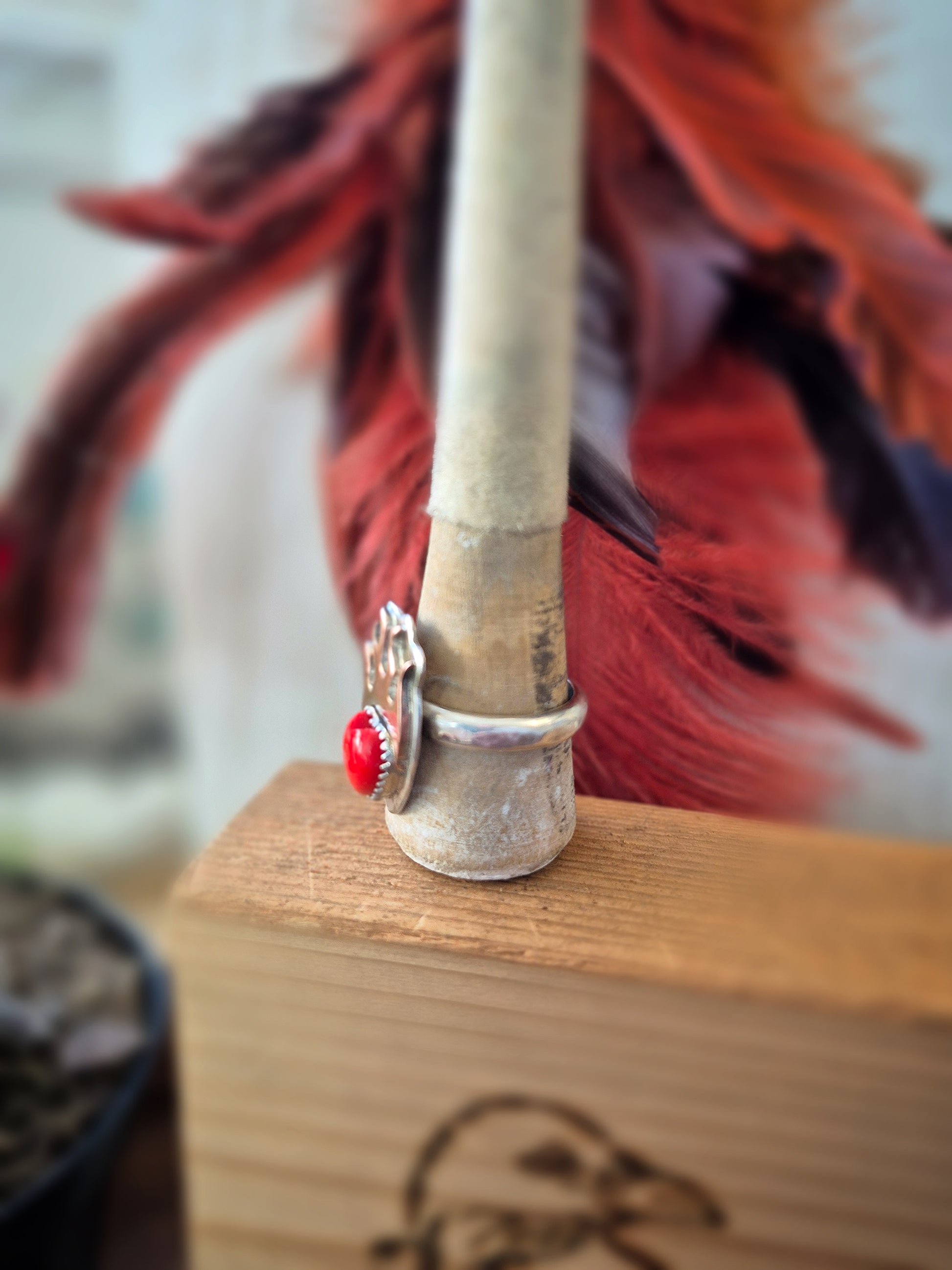 Sovereign Heart Flame Ring - Size 10 - Wood Bison Metal