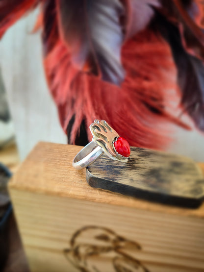 Sovereign Heart Flame Ring - Size 10 - Wood Bison Metal